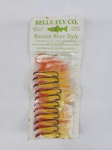 Vintage Russian River Style Fliegenfischen BELLE FLY CO - NOS 11 Pkg Display - Bild 1 von 5