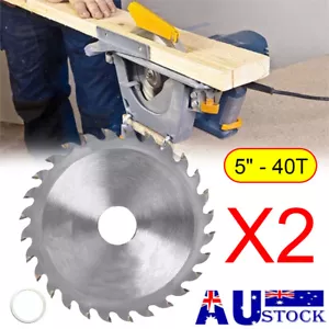 2PCS TCT Circular Saw Blade 125mm 5" 40T Teeth Cutting Wood Aluminium Plastic AU - Picture 1 of 10