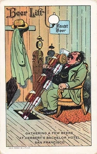 Postal de cerveza cómic de Herbert's Bachelor Hotel LP60 San Francisco CA publicidad - Imagen 1 de 2
