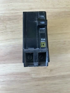 Square D 100 Amp 2 Pole Type QOB Circuit Breaker 240V Bolt On QOB2100 - Picture 1 of 5