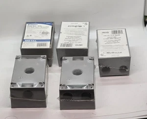 Lot of 5 Metal Weatherproof Outlet Boxes 1/2" Holes Mulberry 30213 Sigma 14251 - Picture 1 of 11