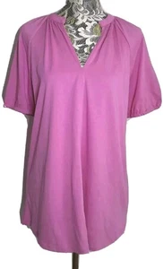  Sussan Ladies Pink Short Sleeve Stretch Cotton Blend Pink  Blouse Top  Sz S EUC - Picture 1 of 6