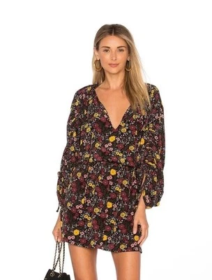 Mini Vestido TULAROSA Mindy Wms XL Floral Colores Otoño Talla Grande Manga Acanalada LINDO Foto 1 de 4