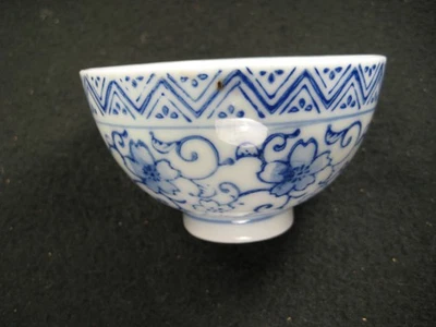 ANTIQUE JAPANESE MEIJI ERA c. 1910   CERAMIC SENCHA YUNOMI TEA CUP CHERY BLOSOM - Image 1 of 4