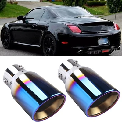 2x Exhaust Pipe Tip Rear Tail Throat Muffler Stainless For Lexus SC300 SC400 - Image 1 of 4