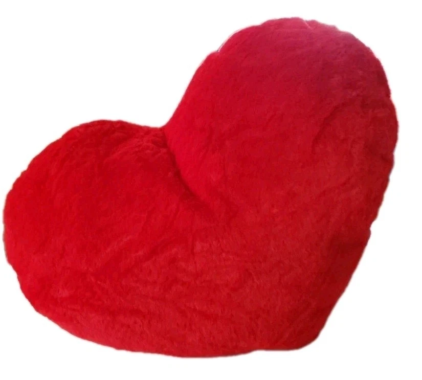 Fluffy Soft Heart Shaped Pillow 18" W 10" Tall New - Image 1 of 3
