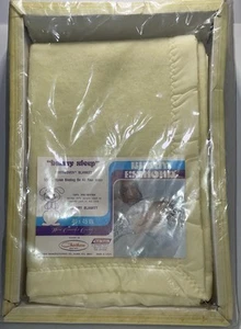 RARE Vintage New Chatham Bunny Esmond Fiberwoven 36x50 Yellow Baby Crib Blanket - Picture 1 of 5