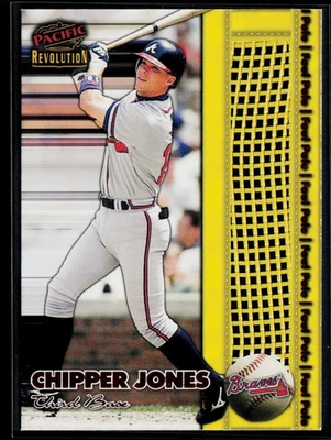 1999 Pacific Revolution Baseball---Foul Pole Net-Fusions---#13 Chipper Jones SSP - Image 1 of 2