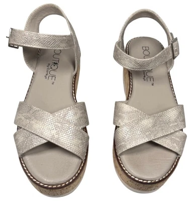 Sandalias para mujer Boutique by Corkys piel de serpiente tostada esponjosa talla 7 Foto 1 de 4