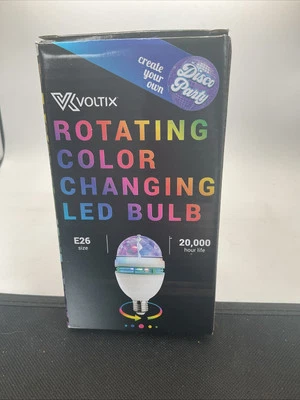 Voltix - Rotating Color Changing LED Bulb - Stage Lights Disco Bulb Lamp - E26 - Image 1 of 4