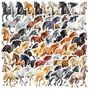 Funny Horse Stickers, 50PCS Hand-Painted Animal Sticker Set for Teenagers - Picture 1 of 8