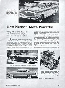 1955 Report 1956 Hudson Custom & Hollywood Hornets & Wasp Pics Specs Info - Picture 1 of 2