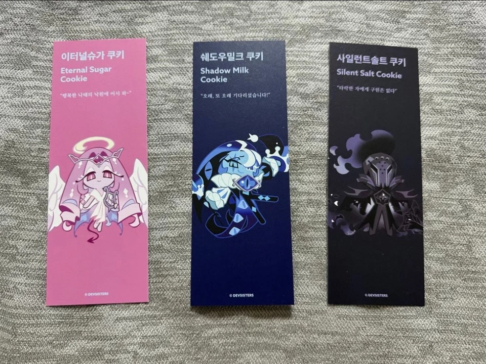 CookieRun Kingdom COEX 2025 EXPO Bookmark Eternal Sugar Shadow Milk Silent Salt