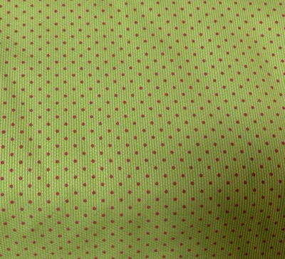 Fabric Finders 100% Cotton Lined Pique Fabric Lime Green Dk Pink Polka Dots BTY - Image 1 of 4