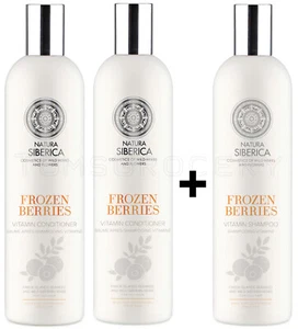 NATURA SIBERICA FROZEN BERRIES Vitamin Conditioner + Shampoo Bundle 3 x 400ml - Picture 1 of 3