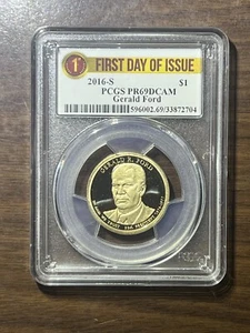 2016-S Gerald Ford Presidential Dollar - PCGS PR69 DCAM - First Day Issue! - Picture 1 of 2