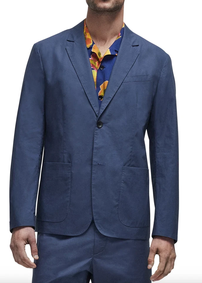 NEW Rag & Bone Blue Shift Paper Cotton Tailored Fit Blazer Sz 38 NWT $495 - Image 1 of 4