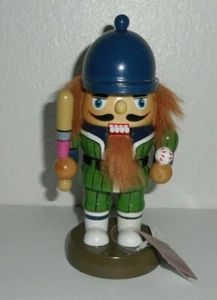 St Nicholas Square BASEBALL Schiaccianoci Sport Verde Blu Bat Ball Nuovo 6" Uomo - Foto 1 di 6