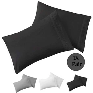 Confezione 2 Federe Ultra Morbide Lusso Lisce Serie 1800 Copricuscino Letto - Foto 1 di 71