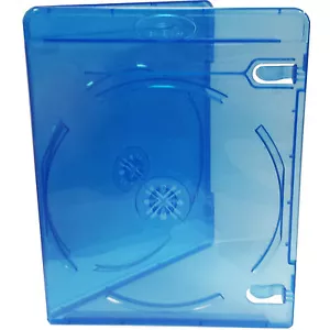 5 x Genuine River Blue Double Slim Blu-ray Case 11mm Spine - Cover Face on Face - Picture 1 of 3