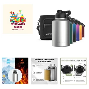 1 Gallon Water Bottle InsulatedCold for 48 Hrs,BPA Free&Leak Proof,128oz Stai... - Picture 1 of 8