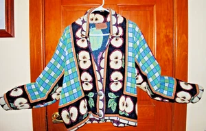 TOP! Vintage "Painted Pony" Wearable Apple Art Tapestry Jacket, 2 Button - L - Bild 1 von 5