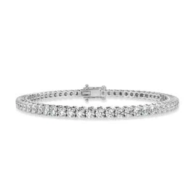 Brazalete de tenis de diamantes redondos cultivados en laboratorio D-F/VS de 12,52 quilates, oro blanco de 14 k Foto 1 de 4