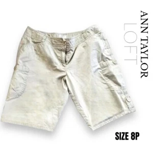 Ann Taylor Loft Womans Bermuda Shorts Light Beige Size 8P - Picture 1 of 4