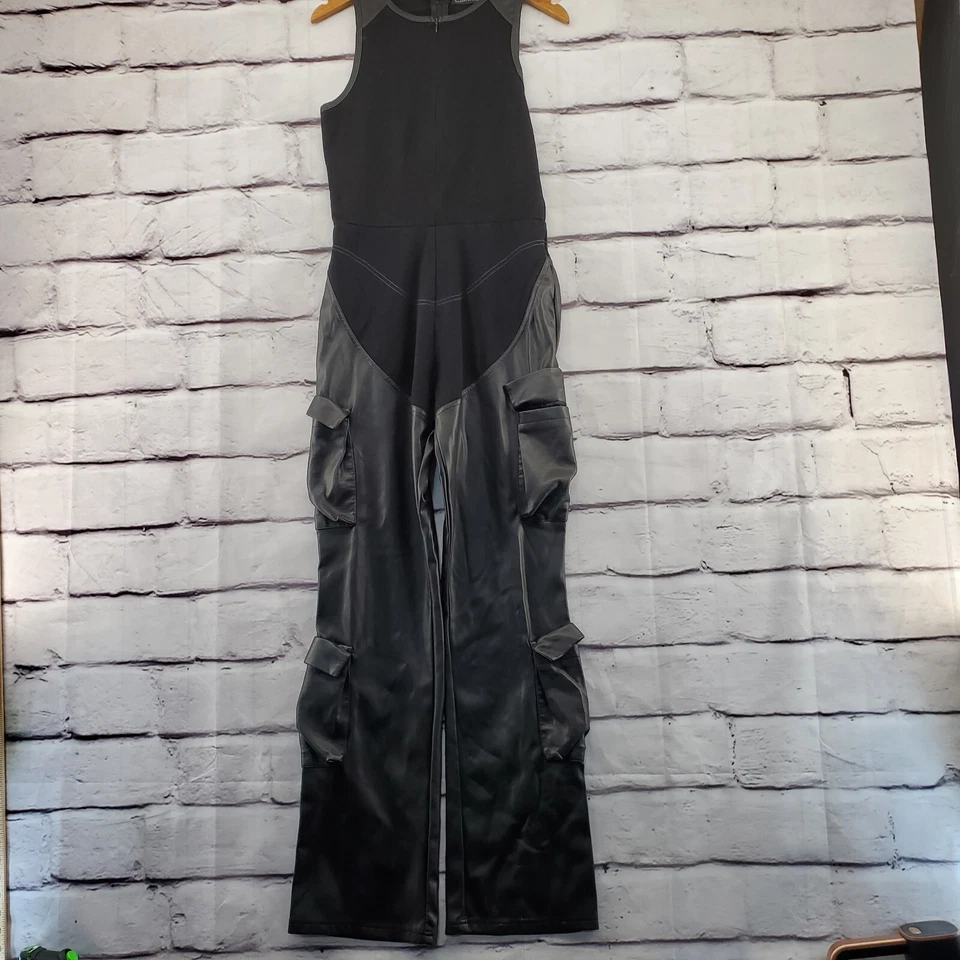 MANIERE DE VOIR Mono Mujer 10 Cremallera Pull On Sin Mangas Imitación Cuero Pantalón Foto 1 de 4