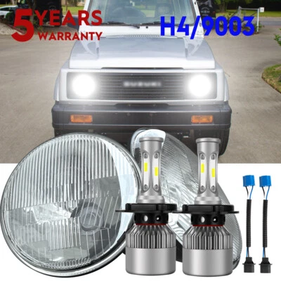 Par de faros redondos LED de 7 pulgadas para Suzuki Samurai SJ410 1986-1995 haz alto-bajo Foto 1 de 4