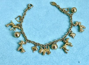 Vintage TRIFARI Dog Fancier Charm Bracelet GrannyCore Poodles Yorkie BEAUTIFUL! - Picture 1 of 2