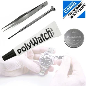 Panasonic CTL1616 Casio G-Shock Battery + POLYWATCH Watch Scratch Polish Kit - Picture 1 of 3
