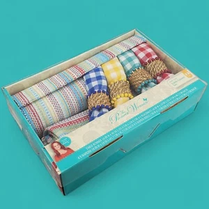 Pioneer Woman Chunky Stripe Table Linens 13 Piece Set Napkins Checkered Picnic - Picture 1 of 12