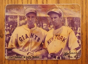 Helmar brewing co. Hubbell, Lefty Gomez 42 YANKEES,GIANTS Hey Batter die cut HOF - Picture 1 of 2
