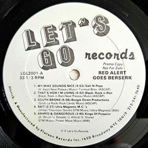 1987 - VARIOUS - RED ALERT GOES BERSERK LP - LET'S GO PROMO - ULTRAMAGNETIC MC'S - Picture 1 of 4