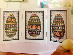 TRIO OF CHOCOLATE EGGS CROSS STITCH PATTERNS - JULIA LUCAS - Picture 1 of 1