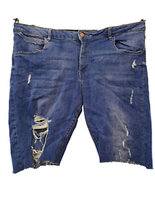 DENIM & CO denim shorts size 18 distressed ripped mid wash