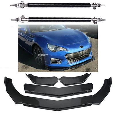 Carbon Front Bumper Lip Spoiler Body Kit + Strut Rods For Subaru BRZ 2013-2023 Foto 1 de 4