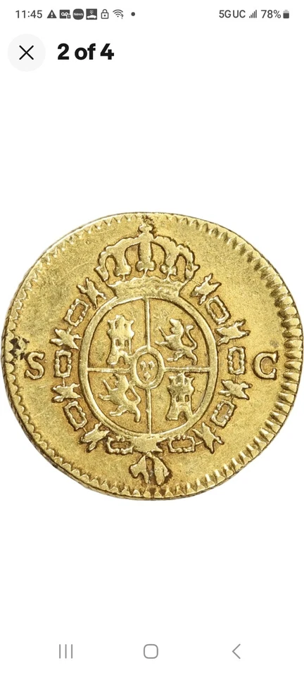 Espanha período colonial 1788 Carolus III 1/2 - Imagem 1 de 2