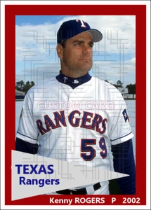 Kenny Rogers - 2002 Texas Rangers - 2.5 x 3.5 custom card (blank back) - Picture 1 of 1