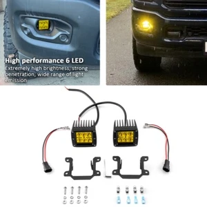 For 19-24 Ram 2500 3500 Big Horn ,Amber Fog Light Bumper Driving Lamp+Mount+Wire - Picture 1 of 9