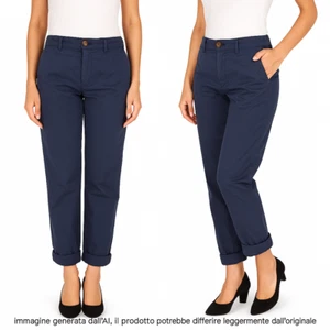 Pinko Damen Hose Größe 40 W26 S Small Blau Gerades Bein Revers Briscas - Bild 1 von 24