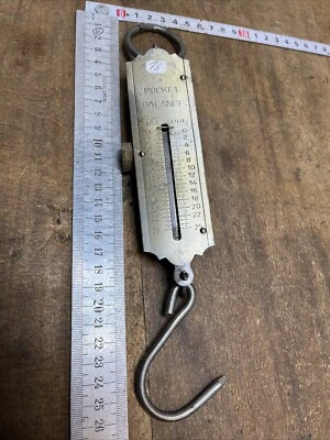 peson Ressort Poket 25 kilos outil ancien OLD TOOL  BALANCE  Chasse Réf N.16 - Photo 1/4