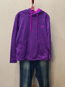WOMENS Adidas Purple Hoody SWEATER Large L 16 18 - Picture 1 of 10