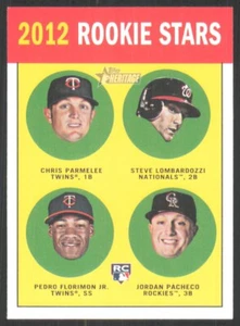 2012 Topps Heritage Chris Parmelee/Steve Lombardozzi Florimon Pacheco Rookie - Picture 1 of 2