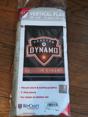 New In Package Houston Dynamo MLS Vertical Flag 28x40 Wincraft New Soccer Cover