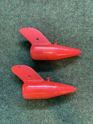 2x Down Rigger Bleigewichte je 7lbs Fischform Torpedo Gewichte gerippt beschichtet - Bild 1 von 2