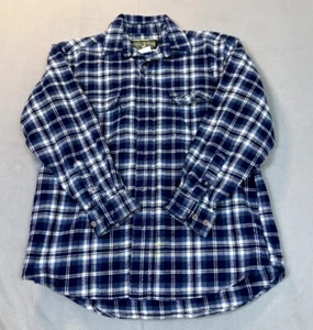 Field & Stream Flannel Shirt Medium Button Up Men's Heavy Check Blue White - Picture 1 of 12