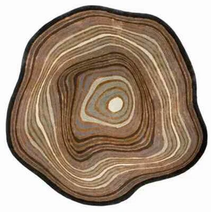 Handmade Irregular round Hand-Tufted 100% Wool Area Rug Carpet for Bedroom 5x5Ft - Picture 1 of 5