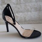 Heart In D Black Patent Leather Strappy Sandal Heels US Size 9